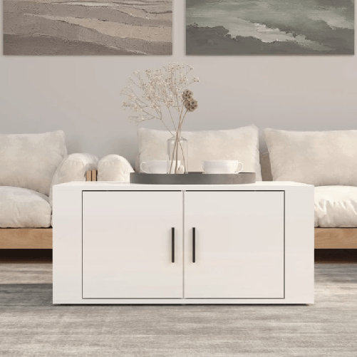 vidaXL Tavolino da Salotto Bianco Lucido 80x50x36cm Legno ingegnerizzato