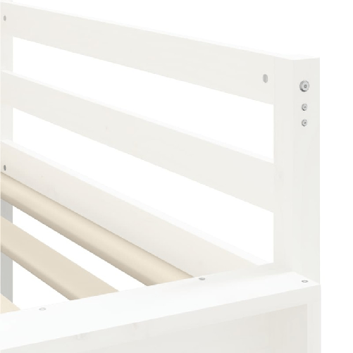 Letto a Soppalco con Tende Bambini Blu 90x200 cm Massello Pino