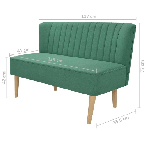 vidaXL Divano in Stoffa 117x55,5x77 cm Verde
