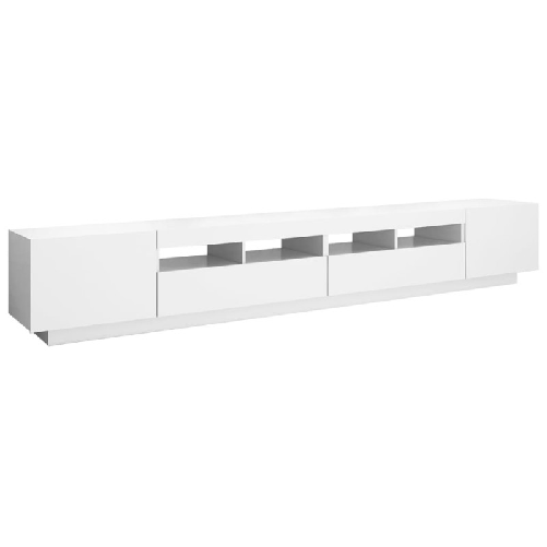 vidaXL Mobile Porta TV con Luci LED Bianco 260x35x40 cm