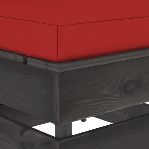 vidaXL Divano Centrale Modulare con Cuscini in Legno Impregnato Grigio