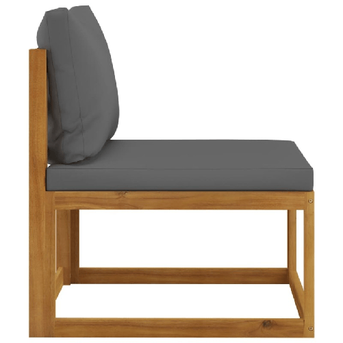 Set Divani da Giardino 2 pz con Cuscini Grigio Scuro in Acacia