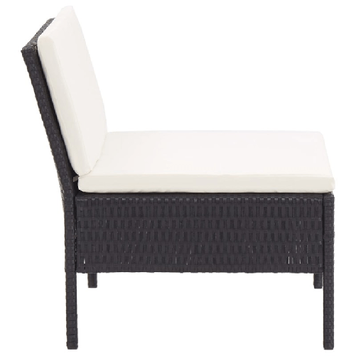 vidaXL Set Divani da Giardino 8 pz con Cuscini in Polyrattan Nero