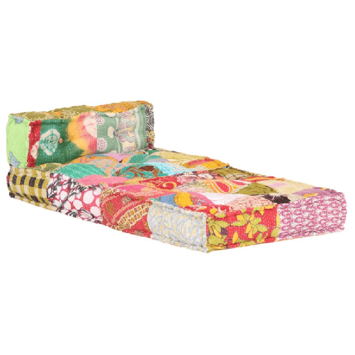 vidaXL Pouf Modulare in Tessuto Patchwork