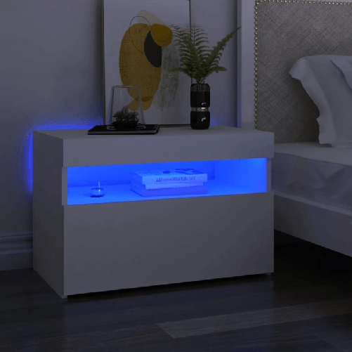 vidaXL Mobili Porta TV con Luci LED 2 pz Bianchi 60x35x40 cm