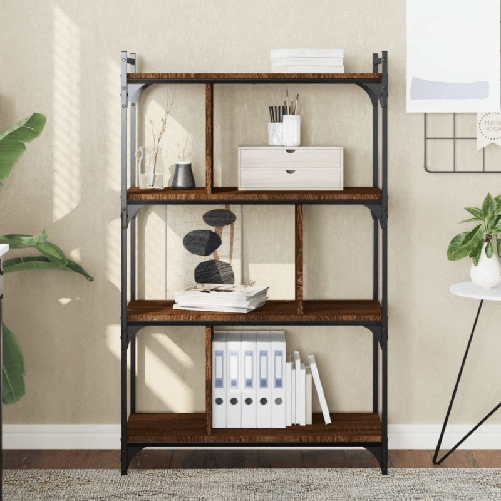 vidaXL Libreria Rovere Marrone 4 Ripiani 76x32x123cm Legno ingegnerizzato