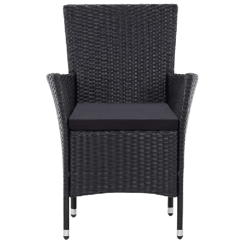 vidaXL Set da Pranzo da Giardino 9 pz con Cuscini in Polyrattan Nero