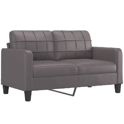 vidaXL Divano a 2 Posti Grigio 140 cm in Similpelle