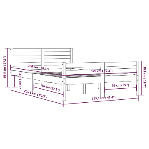 Giroletto Nero in Legno Massello 120x200 cm
