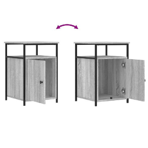 vidaXL Comodini 2 pz Grigio Sonoma 40x42x60 cm in Legno ingegnerizzato