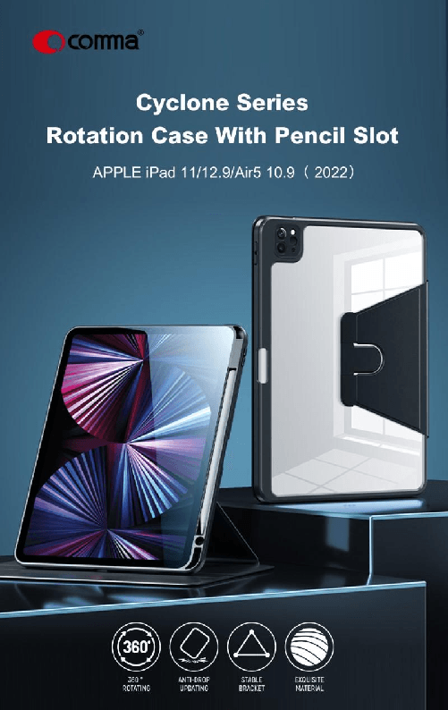 Cover per iPad 10 10.9 2022 con rotazione e supporto Viola