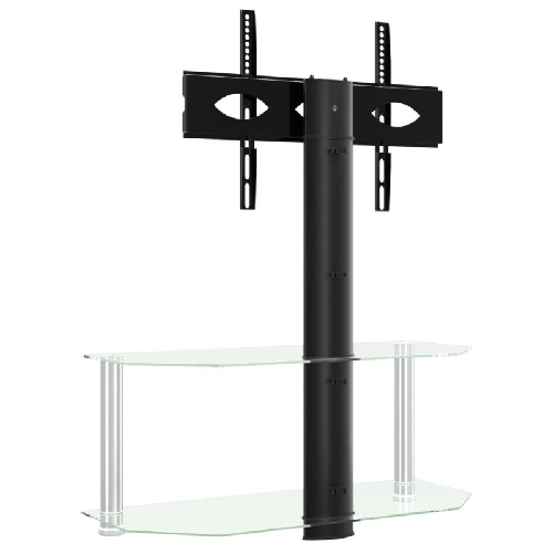 vidaXL Supporto TV Angolare 2 Livelli per 32-70 Pollici Nero e Argento