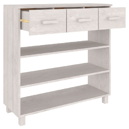 vidaXL Tavolo Consolle Bianco 90x35x90 cm Legno Massello di Pino