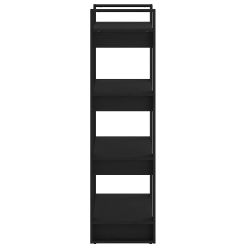 Libreria/Divisorio Nero 80x35x125 cm Legno Massello