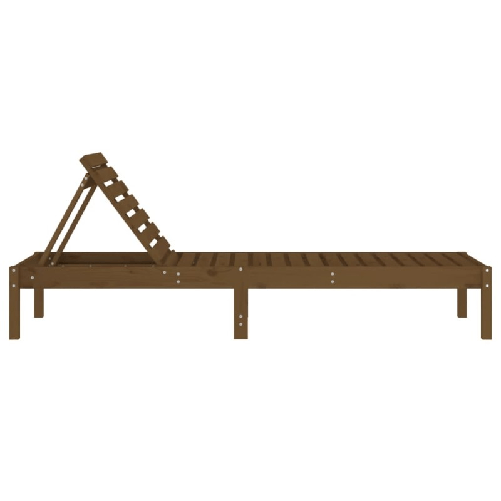 Lettino Prendisole Miele 199,5x60x74 cm Legno Massello di Pino