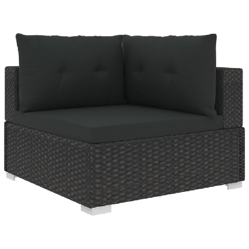 vidaXL Set Divani da Giardino 6 pz con Cuscini in Polyrattan Nero