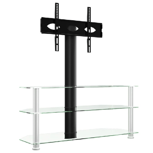 vidaXL Supporto TV Angolare 3 Livelli per 32-70 Pollici Nero e Argento