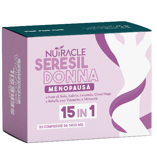 Nutracle Seresil Donna 30 compresse da 1000 mg Integratore Menopausa a base di Isoflavoni della Soia, Lavanda, Salvia naturali per Vampate di Calore