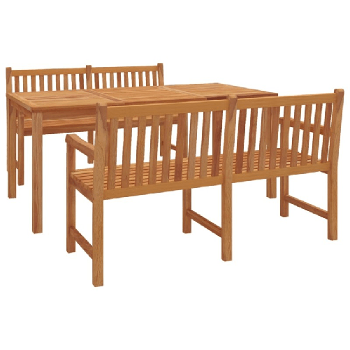 vidaXL Set da Pranzo per Giardino 3 pz in Legno Massello di Teak