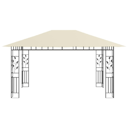 vidaXL Gazebo con Zanzariera e Luci LED 4x3x2,73 m Crema