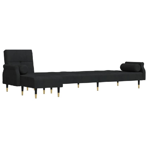 vidaXL Divano Letto a L Nero 271x140x70 cm in Velluto