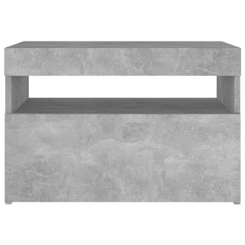 vidaXL Comodini con Luci LED 2 pz Grigio Cemento 60x35x40 cm