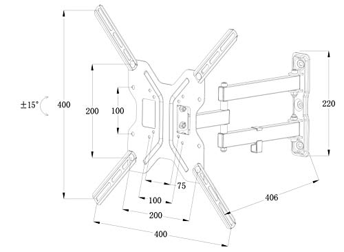 Link Accessori LKBR30 Supporto TV a parete 127 cm (50') Nero