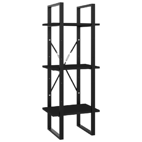vidaXL Libreria a 3 Ripiani Nera 40x30x105 cm in Truciolato