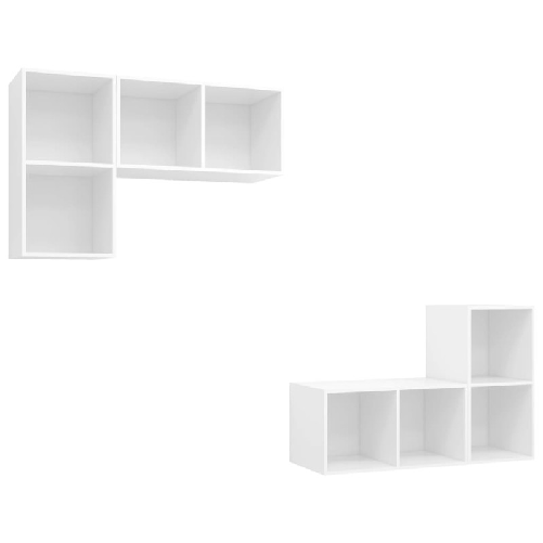 vidaXL Mobili TV a Parete 4 pz Bianco in Legno ingegnerizzato