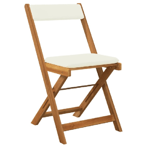 vidaXL Set da Bistrò Pieghevole 3pz con Cuscini Legno Massello Acacia
