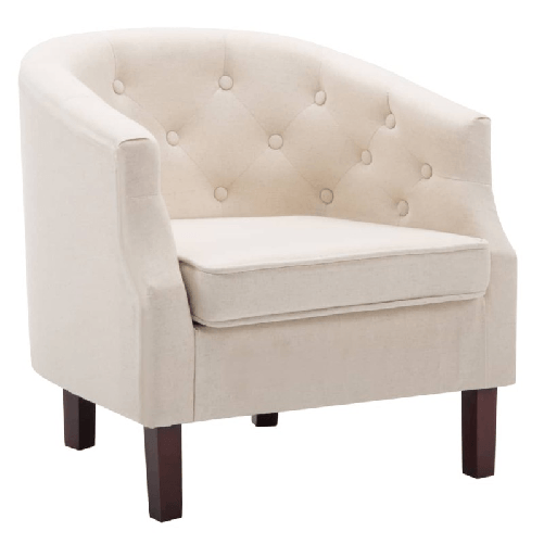 vidaXL Poltrona Beige in Tessuto