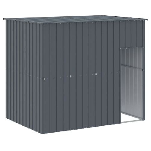 vidaXL Casetta Cani con Corsa Antracite 214x457x181 cm Acciaio Zincato