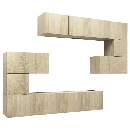 vidaXL Set Mobili Porta TV 8pz Rovere Sonoma in Legno ingegnerizzato