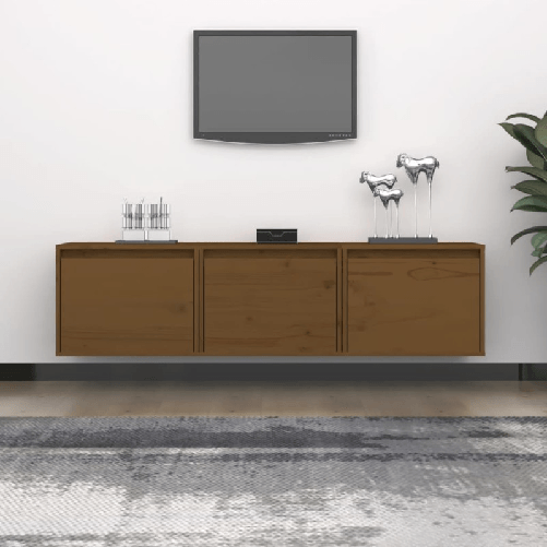 vidaXL Mobili Porta TV 3 pz Miele in Legno Massello di Pino