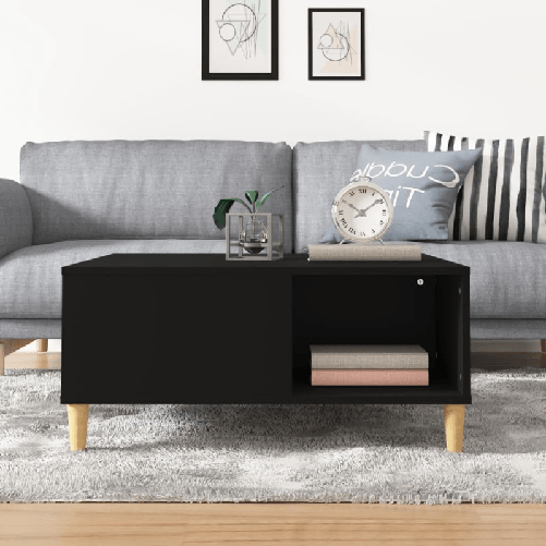 vidaXL Tavolino da Salotto Nero 80x80x36,5 cm in Legno ingegnerizzato