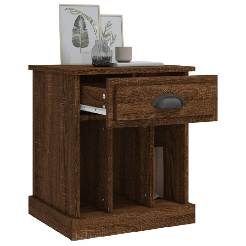 vidaXL Comodini 2 pz Rovere Marrone 43x36x50 cm