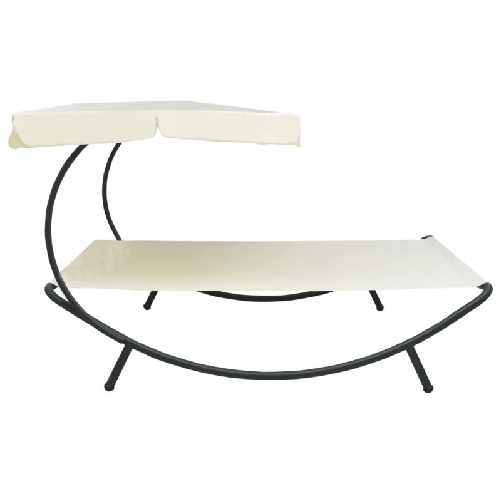 vidaXL Lettino Prendisole con Baldacchino Bianco Crema