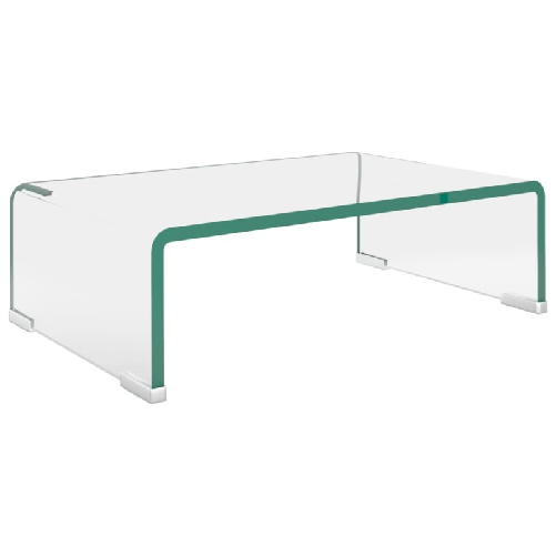 vidaXL Mobile/Rialzo porta TV in Vetro Bianco 40x25x11 cm