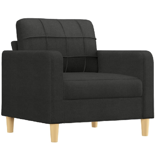 vidaXL Set di Divani 3 pz con Cuscini Nero in Tessuto