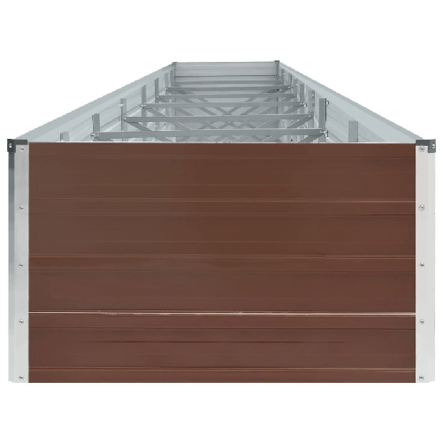 vidaXL Letto Rialzato Giardino in Acciaio Zincato 600x80x45 cm Marrone