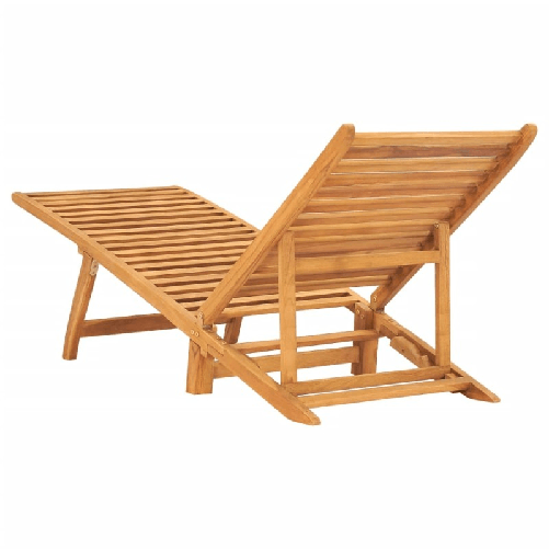 vidaXL Lettino Prendisole in Legno Massello di Teak