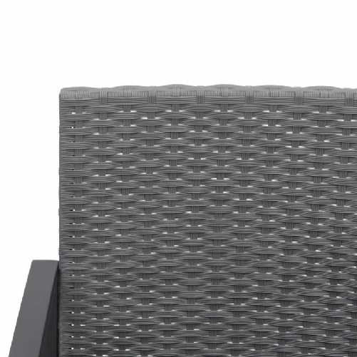 vidaXL Set Pranzo da Giardino 3 pz con Cuscini Rattan PP Grigio Scuro