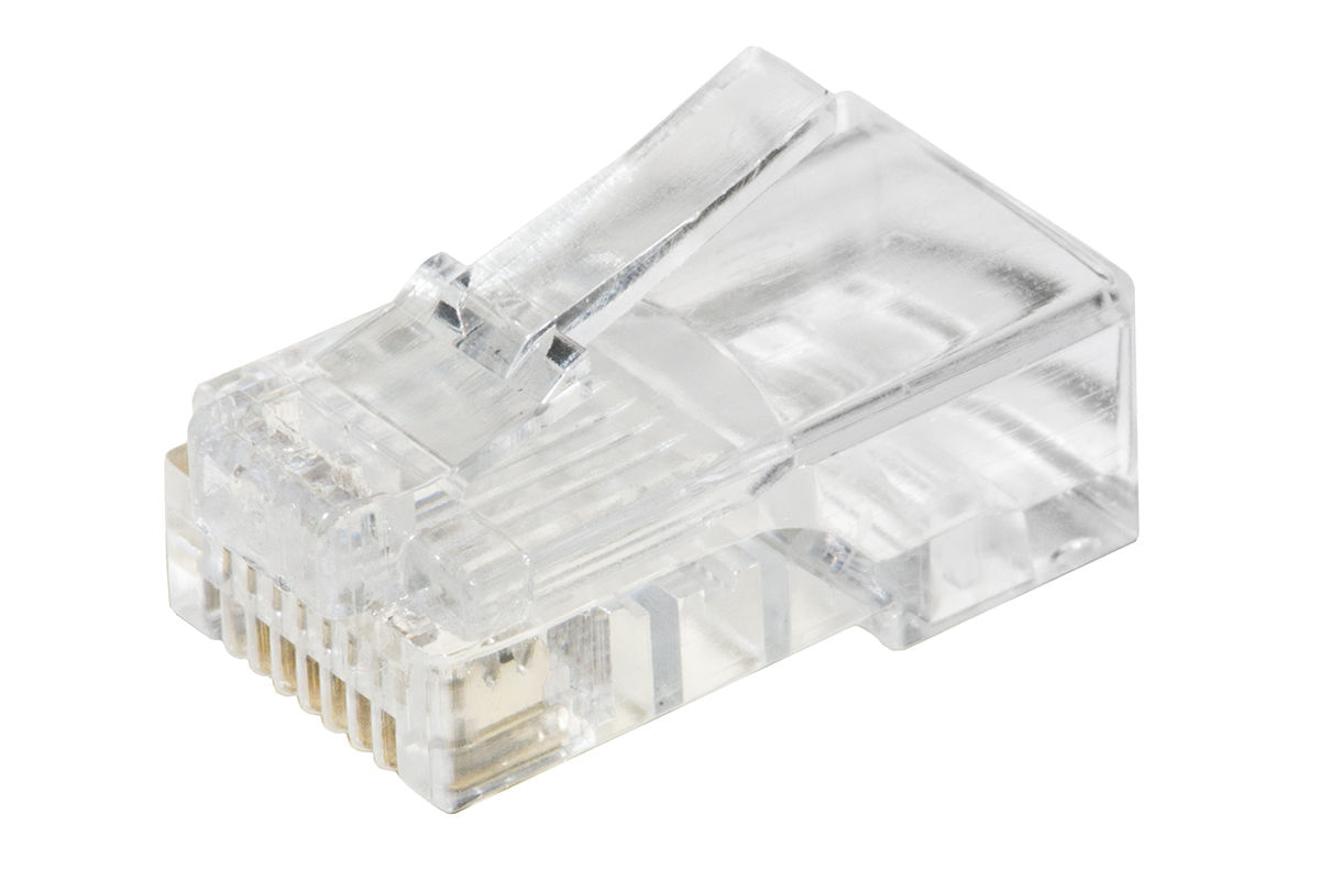 Link confezione 100 connettori 8 poli cat 5e utp non schermato rj45 per cavo solido