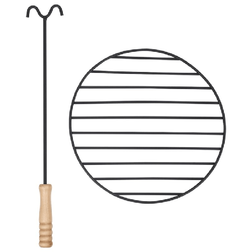 Braciere da Giardino con Griglia in Acciaio Inox 76 cm