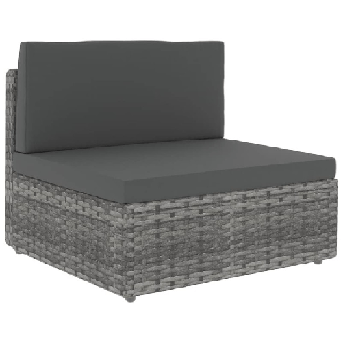 vidaXL Set Divani da Giardino 5 pz con Cuscini in Polyrattan Grigio