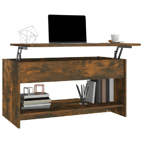 Tavolino da Salotto Rovere Fumo 102x50x52,5cm Legno ingegnerizzato