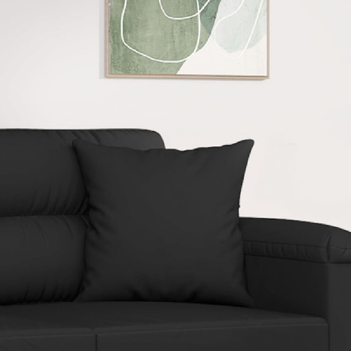 vidaXL Cuscini Decorativi 2 pz Nero 40x40 cm in Tessuto Microfibra