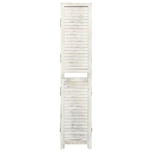 vidaXL Divisorio 5 Pannelli Bianco Antico 178,5x166 cm Legno Massello