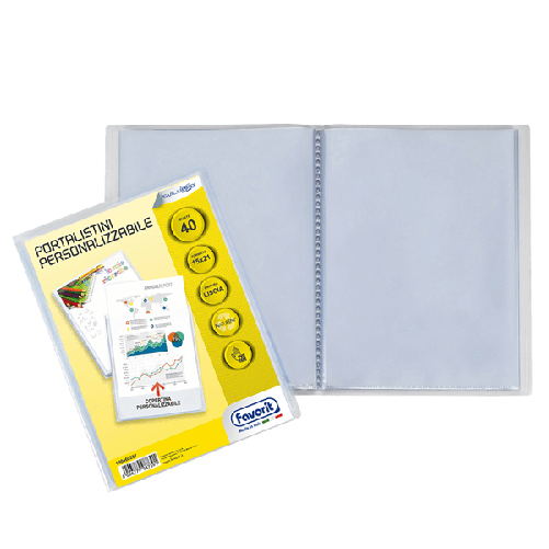 Favorit Portalistino personalizz. SVILUPPO liscio 15x21cm 40 buste trasparente FAVORIT