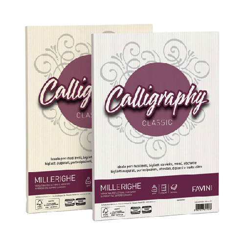 Favini Millerighe Calligraphy carta inkjet A4 (210x297 mm) 50 fogli Avorio